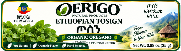 Original OERIGO 25 g front label extracted unchanged from the Word print file